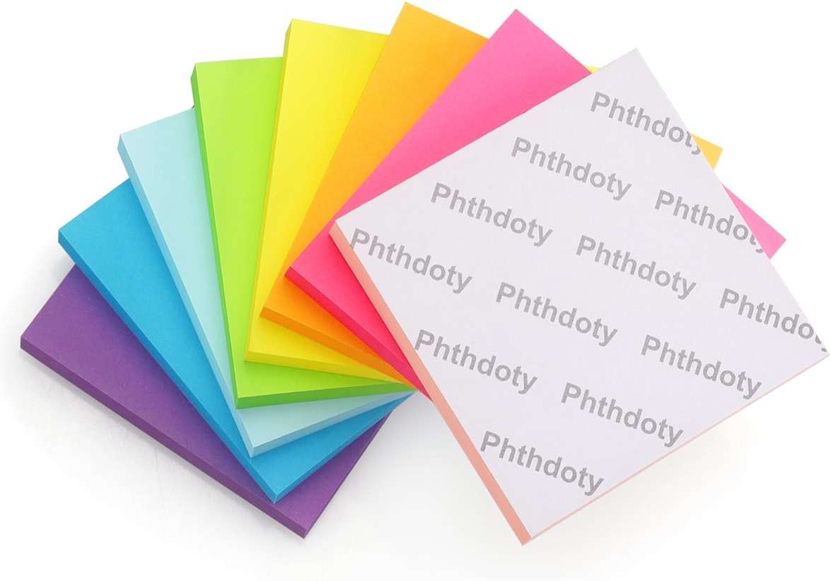 Phthdoty 8 Pads Pop Up Sticky Notes 3x3 Refills Bright Colors Self-Stick Notes Pads Super Adhesive Sticky Notes Great Value Pack - Image 8