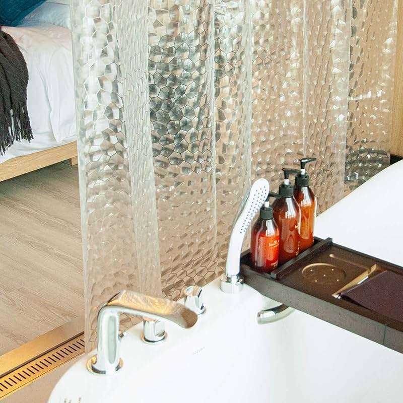 NTBAY EVA Clear Shower Curtain with Water Cube, Water-Repellent Liner with 3 Magnets for Bathroom, 72x72 Inches - Image 5