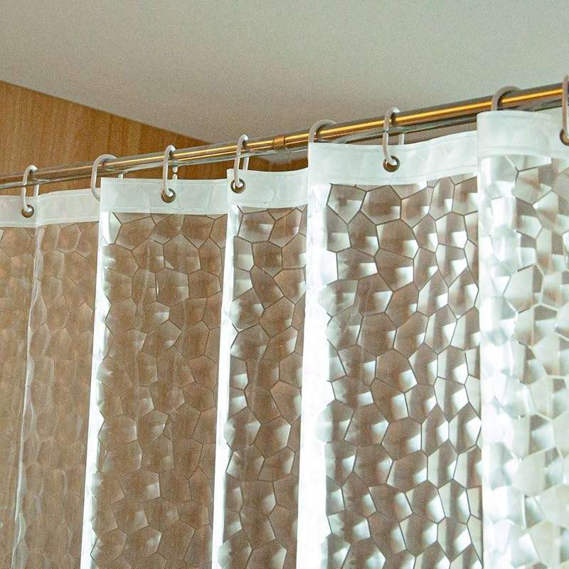 NTBAY EVA Clear Shower Curtain with Water Cube, Water-Repellent Liner with 3 Magnets for Bathroom, 72x72 Inches - Image 6