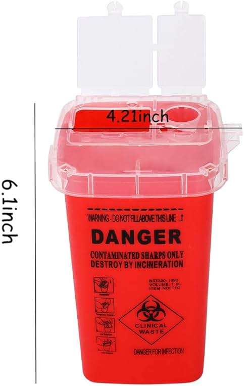 Sharps Disposal Container,5 Pack 1 Quart Needle Disposal Container - Image 2