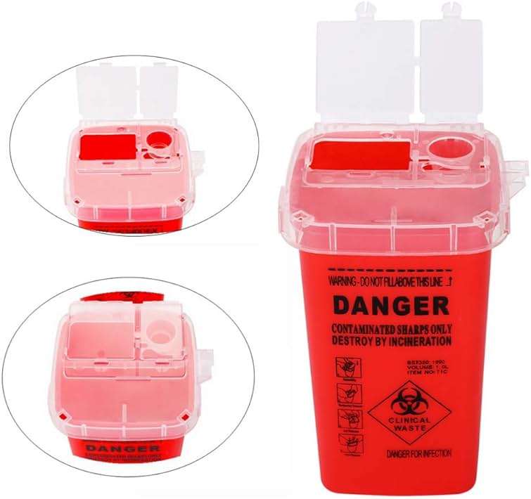 Sharps Disposal Container,5 Pack 1 Quart Needle Disposal Container - Image 5