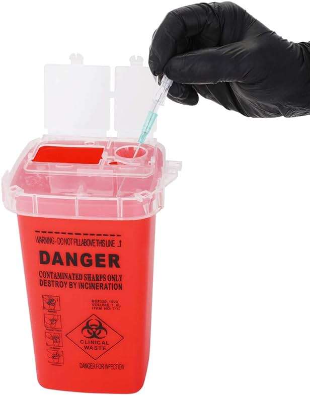 Sharps Disposal Container,5 Pack 1 Quart Needle Disposal Container - Image 6