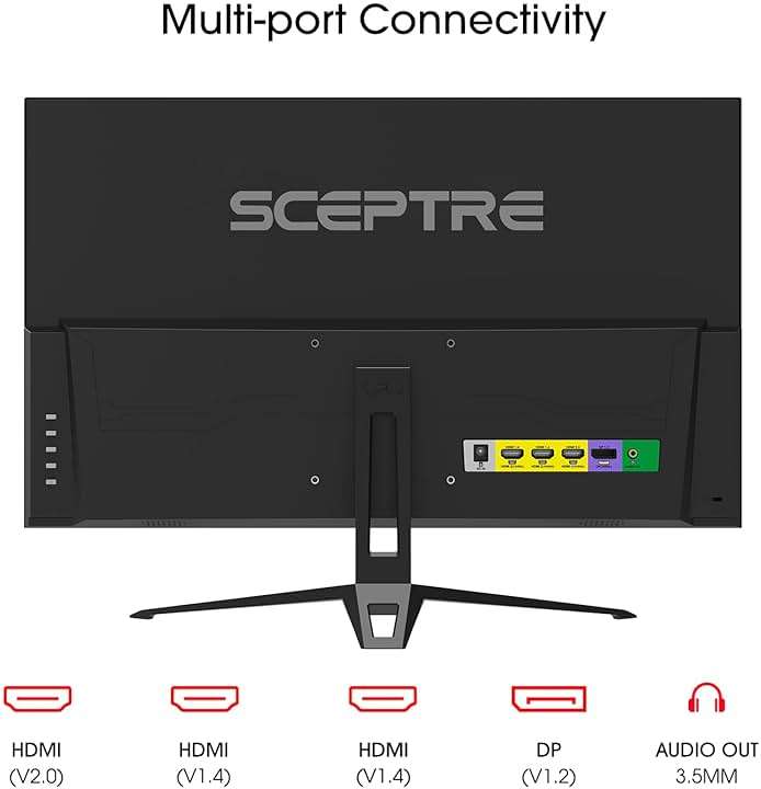 Sceptre IPS 24” Gaming Monitor 165Hz 144Hz Full HD (1920 x 1080) FreeSync Eye Care FPS RTS DisplayPort HDMI Build-in Speakers, Machine Black 2020 (E248B-FPT168),IPS 24" 165Hz - Image 4