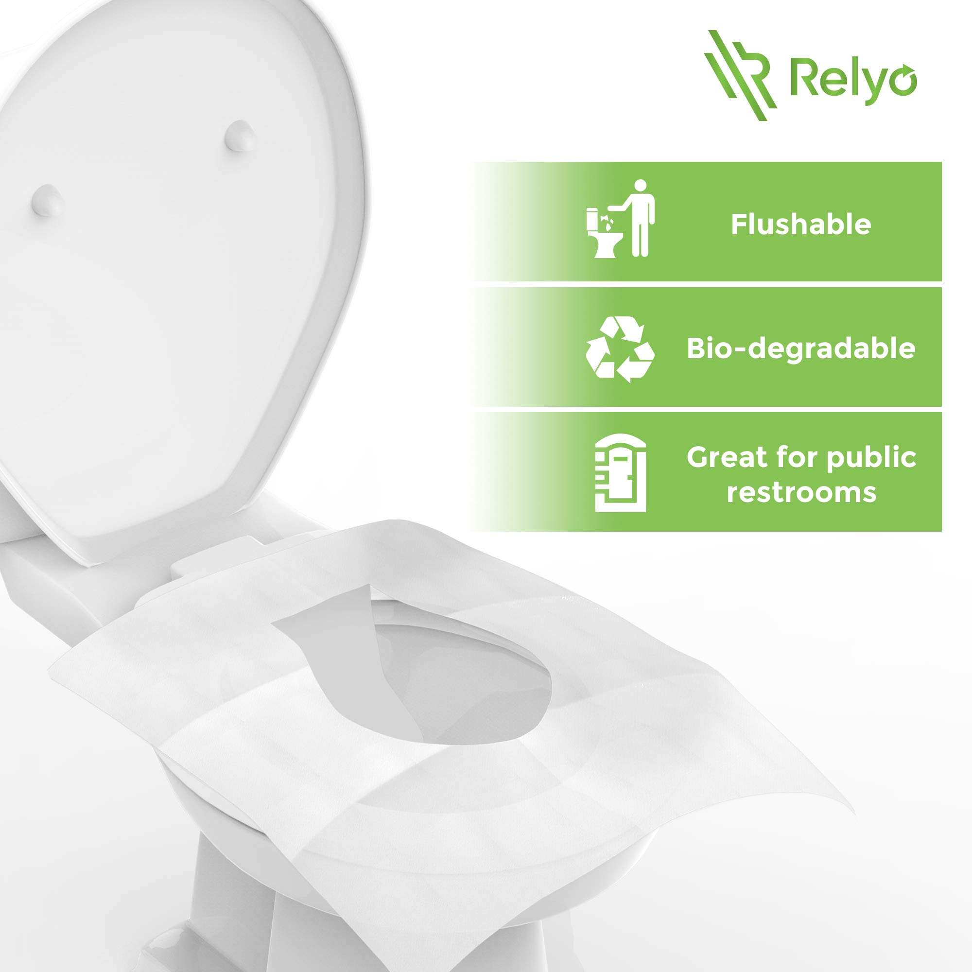 Toilet Seat Cover Paper Flushable (50 Pack) - XL for Adults and Kids Potty Training, 100% Biodegradable Travel Supplies Essentials for Public Restrooms, Airplane, Camping, Festivals - Image 4