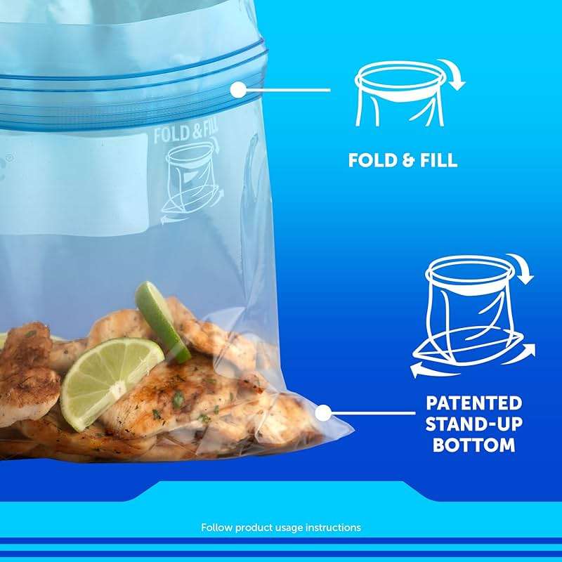 Ziploc Quart Food Storage Freezer Bags, Grip 'n Seal Technology for Easier Grip, Open, and Close, 100 Count - Image 3
