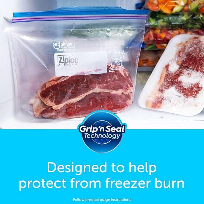 Ziploc Quart Food Storage Freezer Bags, Grip 'n Seal Technology for Easier Grip, Open, and Close, 100 Count - Image 7