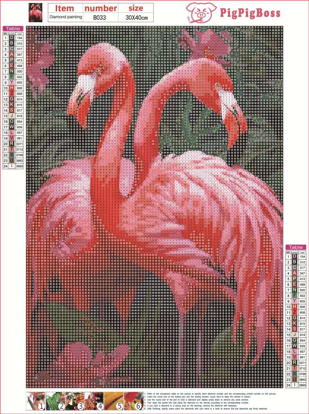 pigpigboss Animal Flamingo Flower Diamond Painting Arts Kit, 12 x 16'' | 5D Full Round Drill, Flamingo Design, Diamond Dots Arts Crafts, For Adult Beginner, Home Office Wall Decor - Image 2