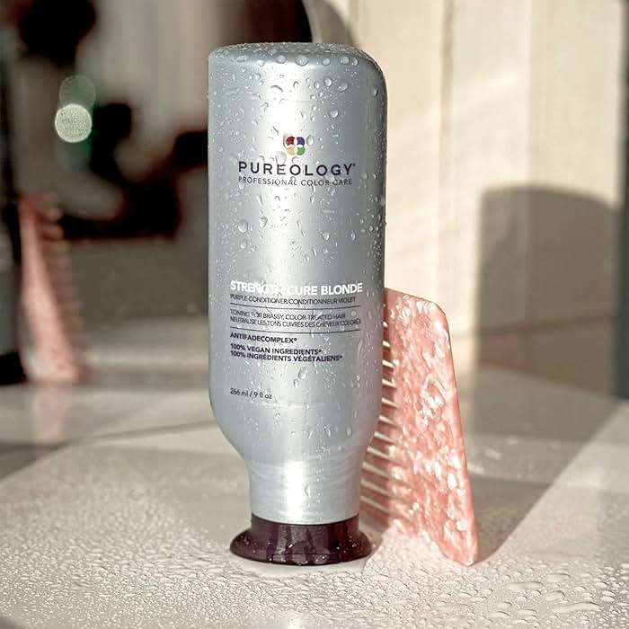Pureology Strength Cure Blonde Purple Conditioner - For Blonde & Lightened Color-Treated Hair, Strengthens Hair & Fights Brass, Sulfate-Free & Vegan - Image 7