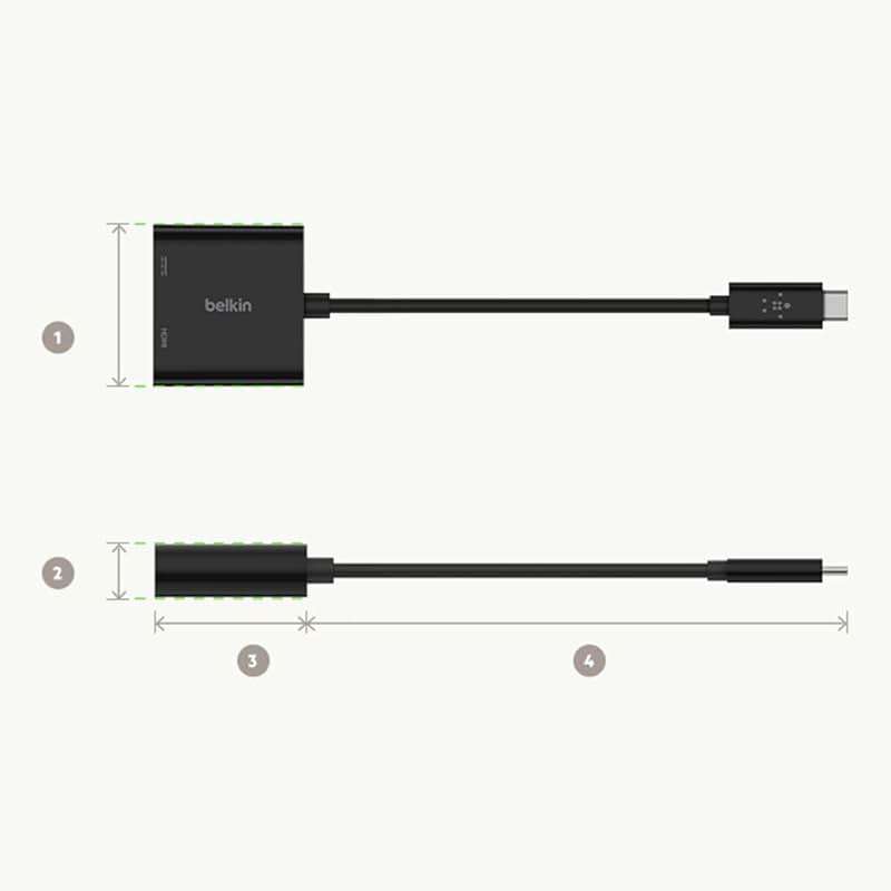Belkin USB C to HDMI Adapter + USBC Charging Port to Charge While You Display, Supports 4K UHD Video, Passthrough Power up to 60W for Connected Devices, Compatible with MacBook, iPad, Windows - Image 6