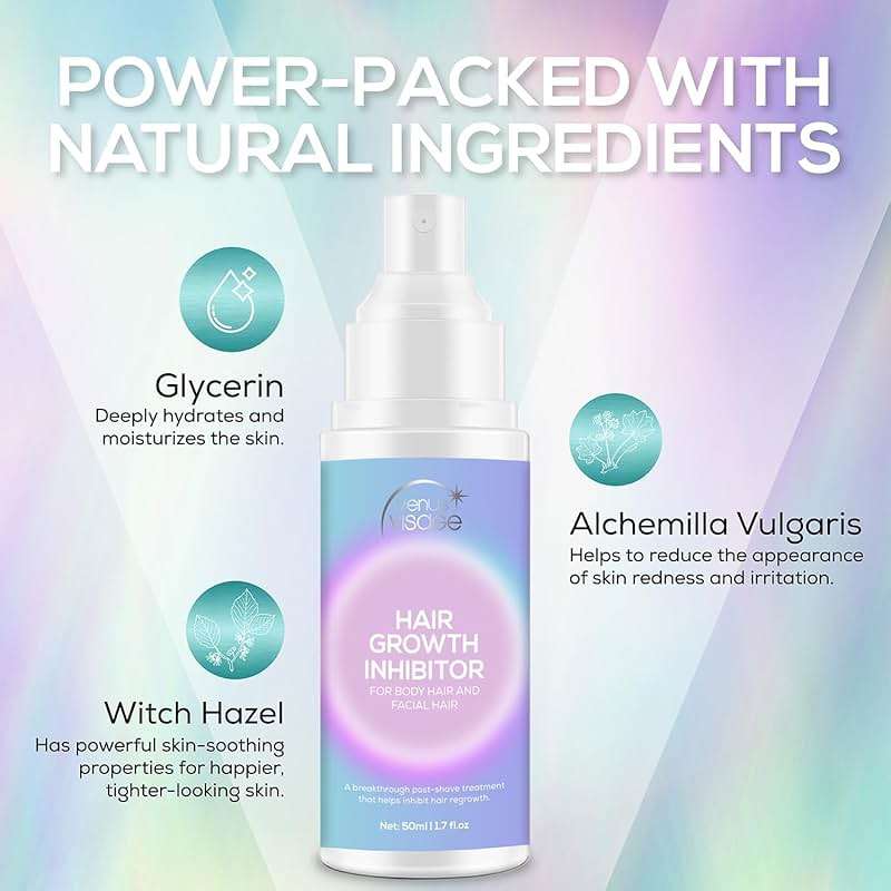 VENUS VISAGE Hair Inhibitor 50ml, Upgraded Hair Growth Spray, Non-Irritating, Removal for Body, Face, Arm, Armpit, Leg for Men and Women - Image 3
