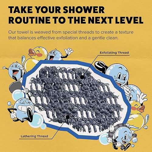 GOSHI Exfoliating Shower Towel - Long Body Scrubber for Back Acne, KP & Smooth Skin - Durable Rip-Resistant Weave, Quick-Dry Nylon Washcloth - Ethically Crafted in Gunma, Japan - Grey - Image 5