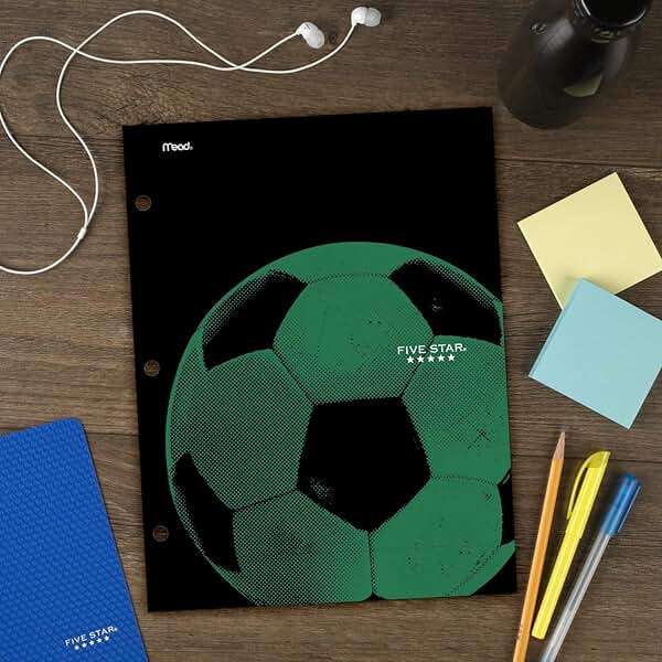 Five Star Folder, 4 Pocket, Water-Resistant Paper Folder, Assorted Sports Designs, Design Selected for You, 1 Count (33176) - Image 2