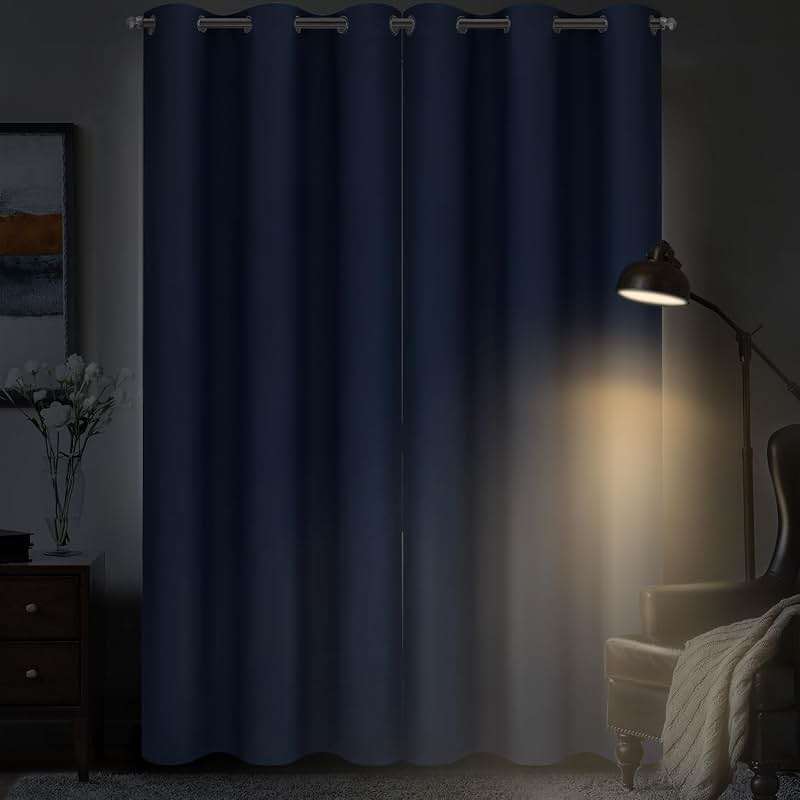 Diraysid Blackout Curtains for Bedroom Grommet Thermal Insulated Room Darkening Curtains (42 x 84 Inch, 2 Panels, Navy Blue) - Image 4