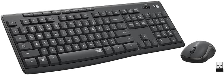 Logitech MK295 Wireless Mouse & Keyboard Combo with SilentTouch Technology, Full Numpad, Advanced Optical Tracking, Lag-Free Wireless, 90% Less Noise - Graphite - Product Image