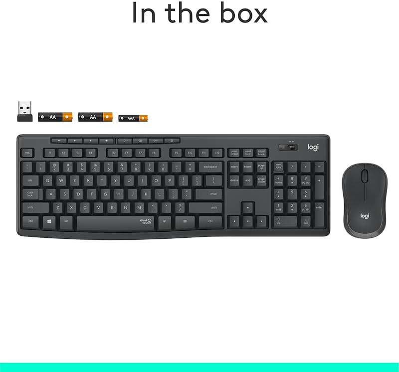 Logitech MK295 Wireless Mouse & Keyboard Combo with SilentTouch Technology, Full Numpad, Advanced Optical Tracking, Lag-Free Wireless, 90% Less Noise - Graphite - Image 10
