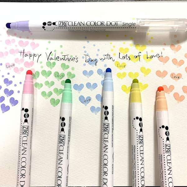 Kuretake CLEAN COLOR DOT Single Mild 6 colors set, Flexible dot tip marker, for Journals, Crafts, Illustration, Lettering, Planners, Made in Japan - Image 3