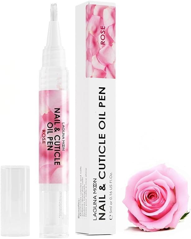 Lagunamoon Cuticle Oil Pen for Nail Nail Oil for Nail Care & Nail Growth - Nourish, Soothe & Moisturize Damaged Nails - Rose, 5 ml - Product Image