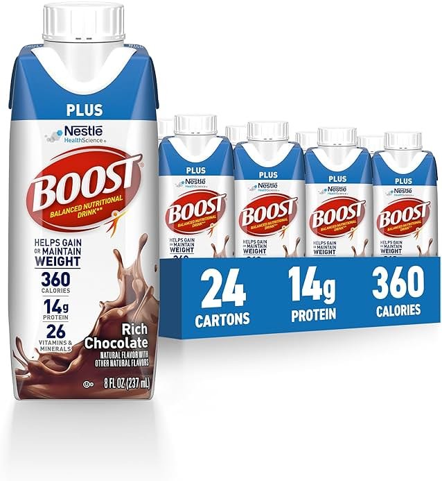 BOOST Plus Nutritional Drink, Rich Chocolate, 8 fl oz (Pack of 24) - Product Image