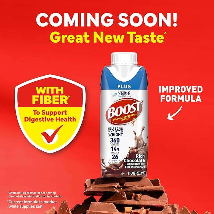BOOST Plus Nutritional Drink, Rich Chocolate, 8 fl oz (Pack of 24) - Image 2