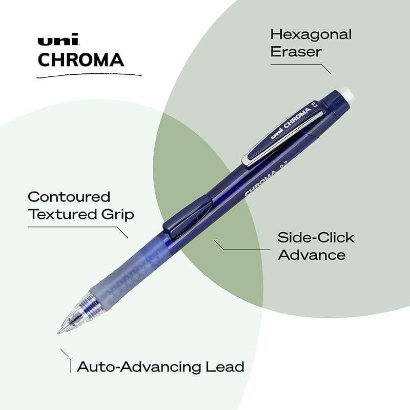 uniball Chroma Mechanical Pencil Starter Kit, 0.7mm, HB #2, Assorted Barrels, 4 Pack - Image 5
