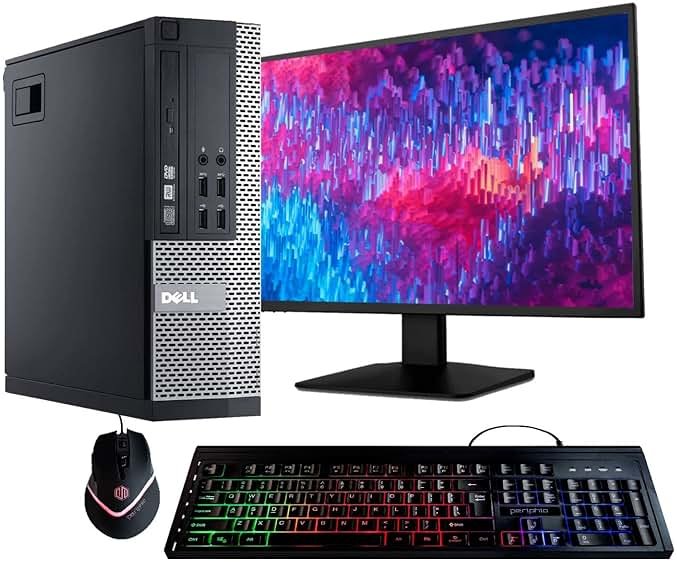 Dell Optiplex 9020 Desktop Computer PC, Intel Quad-Core i5, 500GB HDD Storage, 8GB DDR3 RAM, WiFi, 20 in Monitor, RGB Productivity Bundle, Windows 11 Pro (Renewed) - Product Image