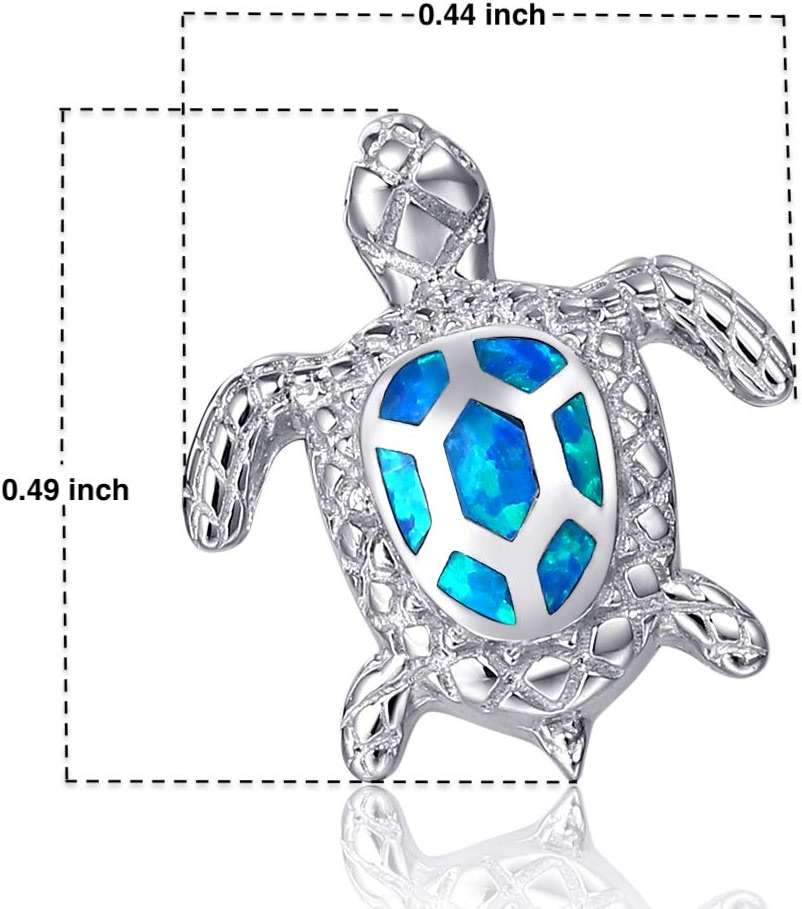 Sterling Silver Blue Opal Sea Turtle Stud Earrings Jewelry Gifts for Women, Hypoallergenic Stud Earrings - Image 2