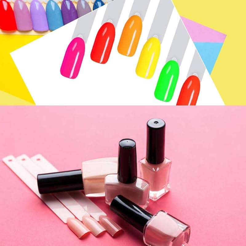 150 Pcs Clear Nail Swatch Sticks with Ring, Fan Shape Nail Art Polish Display Tips, False Nail Sample Sticks, Nail Practice Color Display, Transparent Polish Board for Nails - Image 2