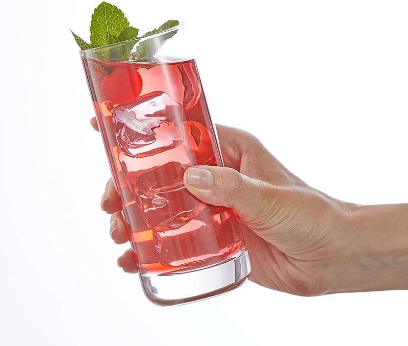 JoyJolt Faye 13oz Highball Glasses, 6pc Tall Glass Sets. Lead-Free Crystal Drinking Glasses. Water Glasses, Mojito Glass Cups, Tom Collins Bar Glassware, and Mixed Drink Cocktail Glass Set - Image 7