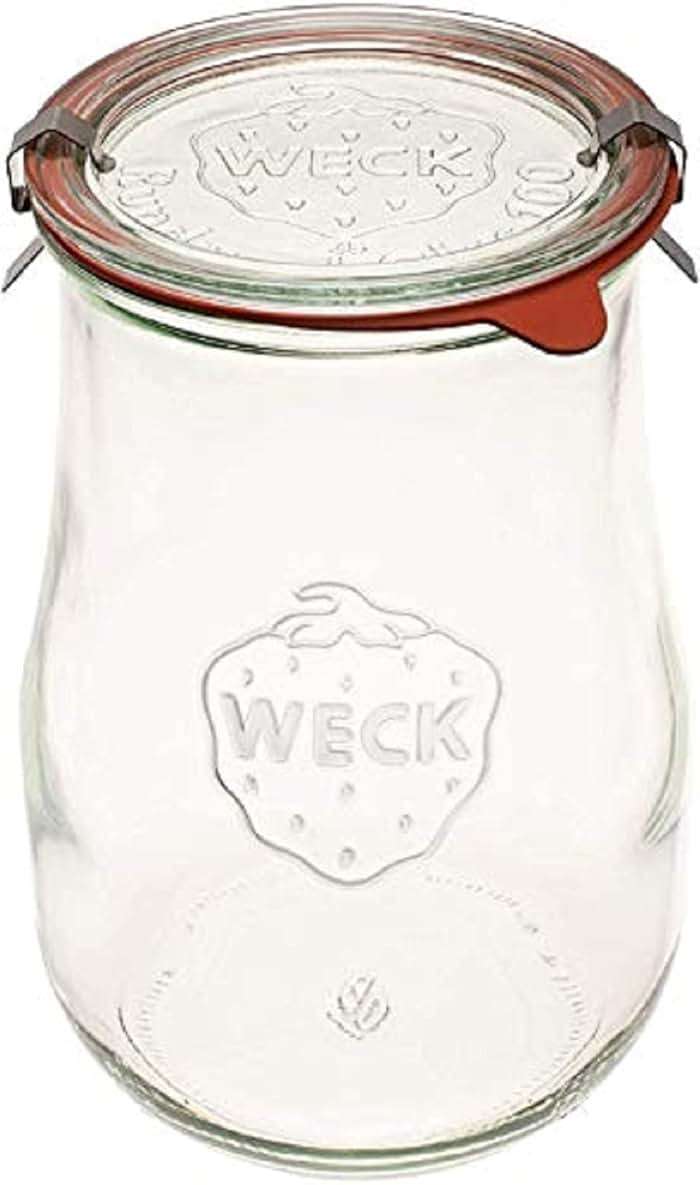 Weck Jars - Weck Tulip Jars 1.5 Liter- Large Glass Jars for Sourdough - Starter Jar with Glass Lid - Wide Mouth - Suitable for Canning and Storage - (1 Jar) - Image 1