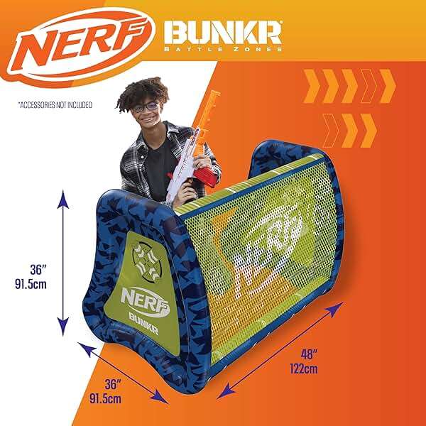 BUNKR Battle Zones NERF NERF Stadium Pack – 8-Piece Inflatable Barricade Shield Bunker Set for War, Laser Tag, Foam Dart Blasters, Gel Blasters, Water Blasters & Outdoor Battle Play - Image 2