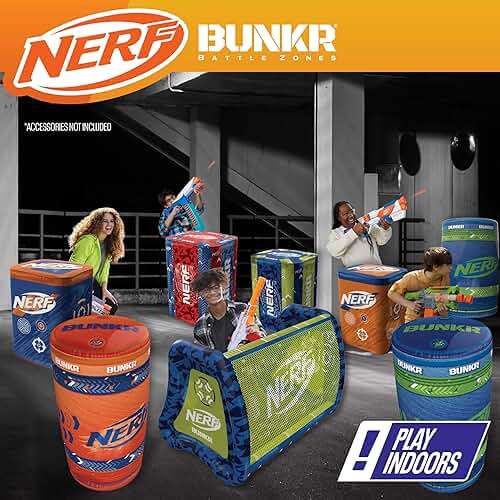 BUNKR Battle Zones NERF NERF Stadium Pack – 8-Piece Inflatable Barricade Shield Bunker Set for War, Laser Tag, Foam Dart Blasters, Gel Blasters, Water Blasters & Outdoor Battle Play - Image 13