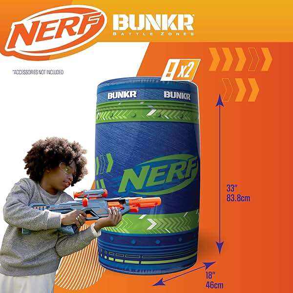 BUNKR Battle Zones NERF NERF Stadium Pack – 8-Piece Inflatable Barricade Shield Bunker Set for War, Laser Tag, Foam Dart Blasters, Gel Blasters, Water Blasters & Outdoor Battle Play - Image 5