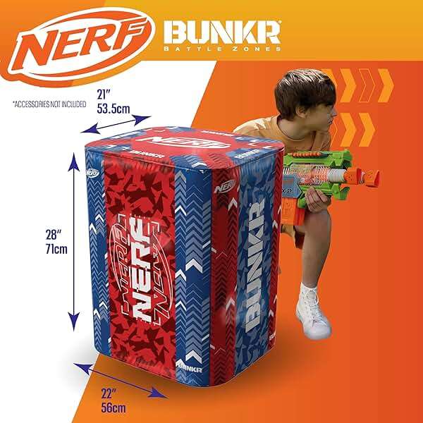 BUNKR Battle Zones NERF NERF Stadium Pack – 8-Piece Inflatable Barricade Shield Bunker Set for War, Laser Tag, Foam Dart Blasters, Gel Blasters, Water Blasters & Outdoor Battle Play - Image 6