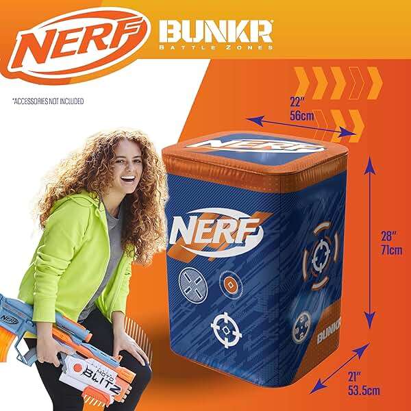 BUNKR Battle Zones NERF NERF Stadium Pack – 8-Piece Inflatable Barricade Shield Bunker Set for War, Laser Tag, Foam Dart Blasters, Gel Blasters, Water Blasters & Outdoor Battle Play - Image 7