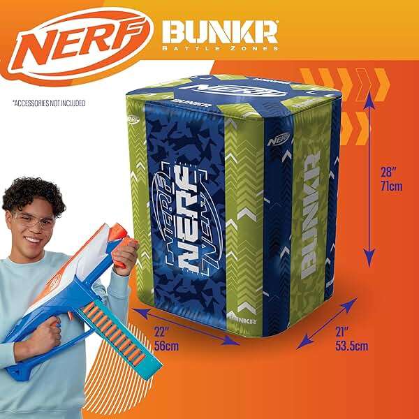 BUNKR Battle Zones NERF NERF Stadium Pack – 8-Piece Inflatable Barricade Shield Bunker Set for War, Laser Tag, Foam Dart Blasters, Gel Blasters, Water Blasters & Outdoor Battle Play - Image 8