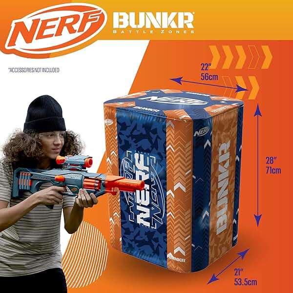 BUNKR Battle Zones NERF NERF Stadium Pack – 8-Piece Inflatable Barricade Shield Bunker Set for War, Laser Tag, Foam Dart Blasters, Gel Blasters, Water Blasters & Outdoor Battle Play - Image 9