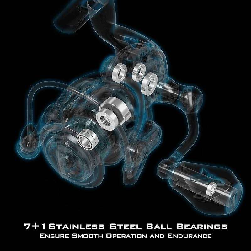 KastKing Zephyr Spinning Reels – 7+1/6+1 BB – Carbon Fiber Drag – Stainless Steel Shaft – Aluminum & CNC Spool – Black/Green/Orange – Sizes 500/1000 SFS – ICE Fishing Ready Reels! - Image 3