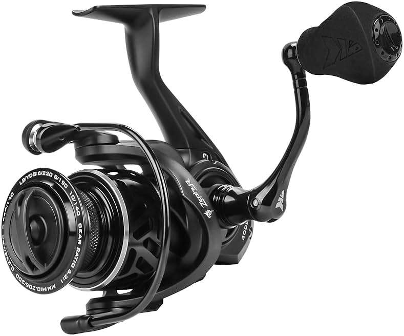 KastKing Zephyr Spinning Reels – 7+1/6+1 BB – Carbon Fiber Drag – Stainless Steel Shaft – Aluminum & CNC Spool – Black/Green/Orange – Sizes 500/1000 SFS – ICE Fishing Ready Reels! - Image 8