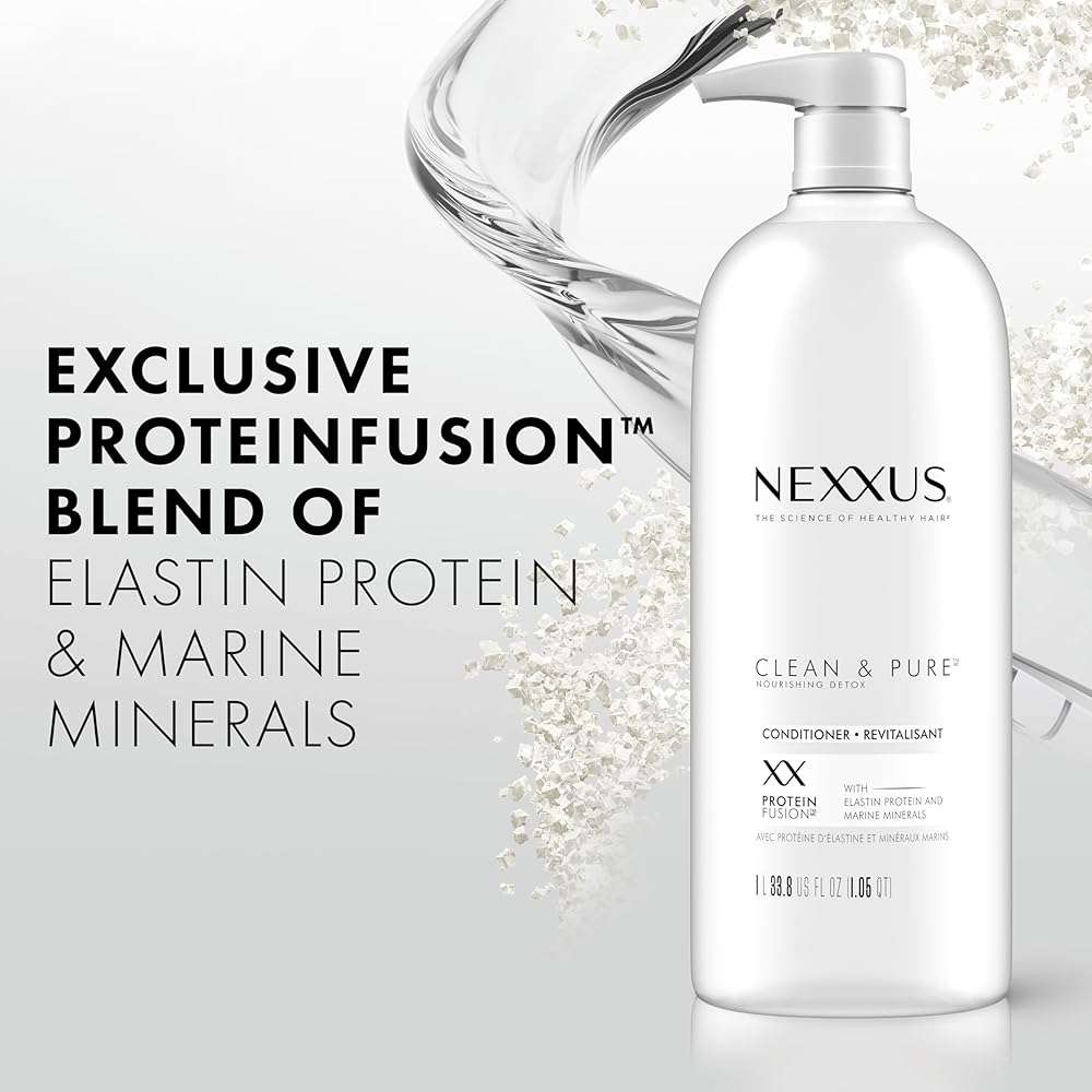 Nexxus Clean and Pure Clarifying Shampoo and Conditioner 2-Pack With ProteinFusion, for Nourished Hair Paraben Free 33.8 oz - Image 3