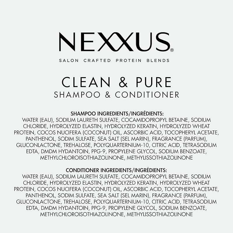 Nexxus Clean and Pure Clarifying Shampoo and Conditioner 2-Pack With ProteinFusion, for Nourished Hair Paraben Free 33.8 oz - Image 7