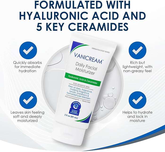 Vanicream Daily Facial Moisturizer With Ceramides and Hyaluronic Acid - Formulated Without Common Irritants for Those with Sensitive Skin, 3 fl oz (Pack of 1) - Image 5