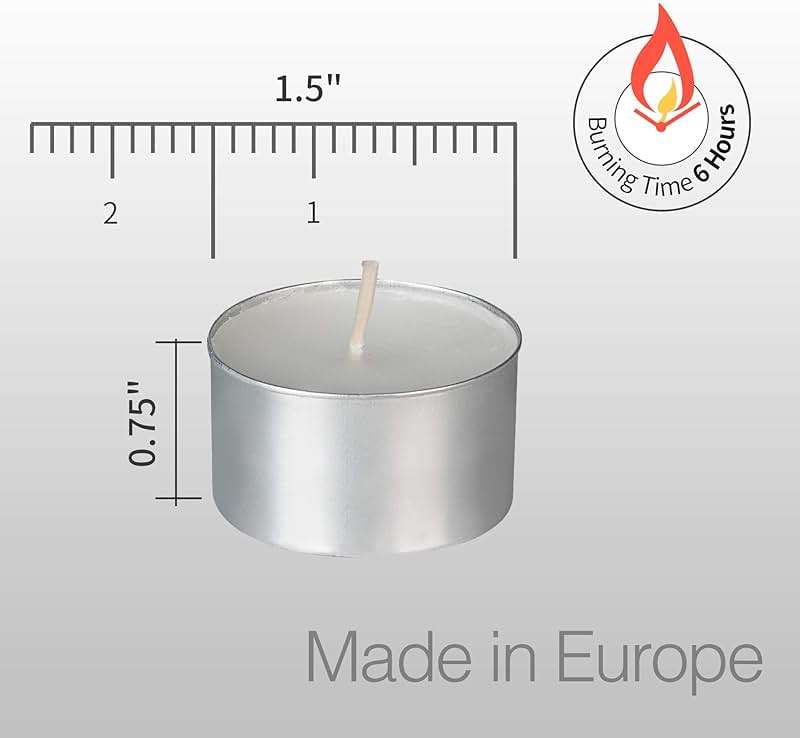 Unscented White Tealight Candles -200 Packs, 6 to 7 Hour Burn Time Smokeless Tea Light Candles, Mini Votive Paraffin Candles with Cotton Wicks for Shabbat, Weddings, Christmas, Home Decor - Image 2