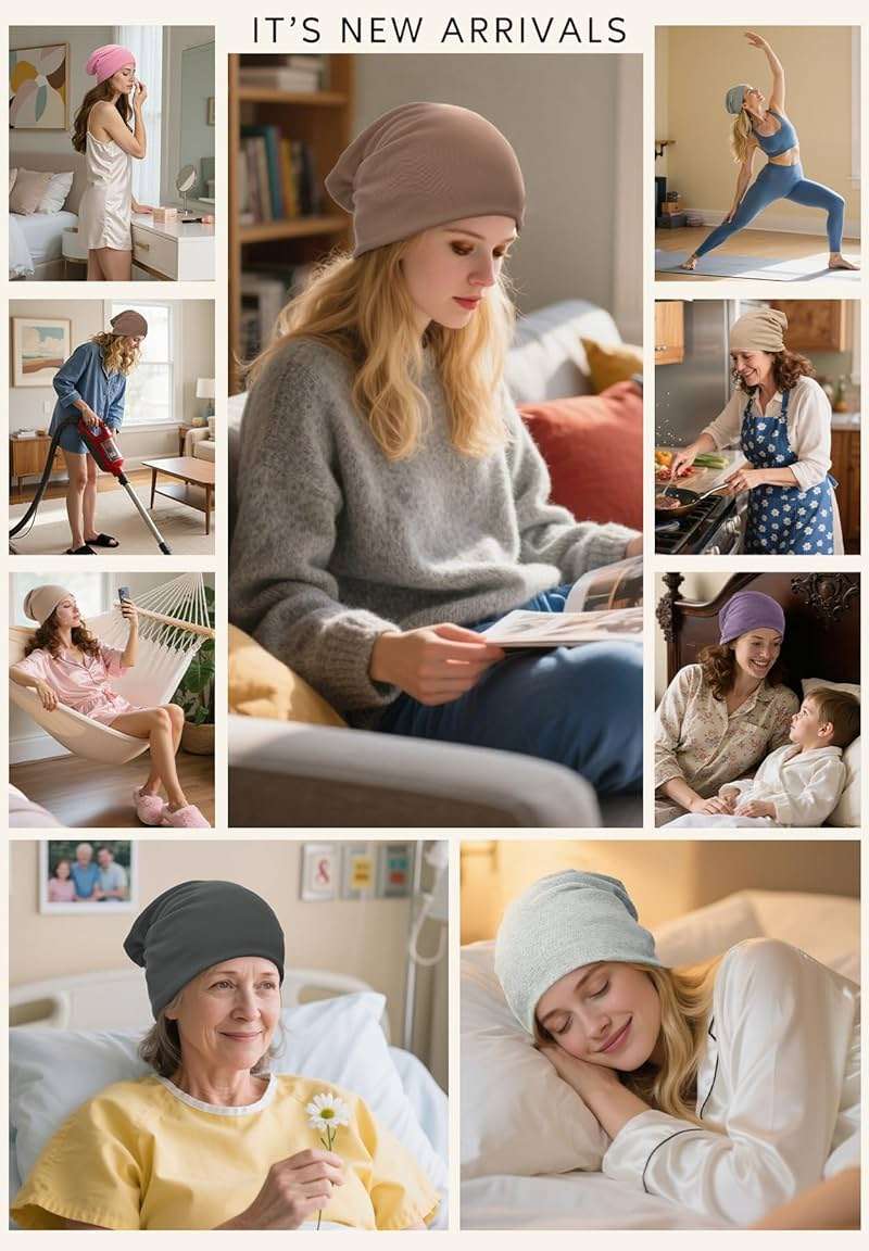 Zando Slouchy Dwarf Beanie Hats for Women Men - Breathable Cozy Cotton Sleep Cap Thin Chemo Headwear for Hip-Pop Halloween - Image 7