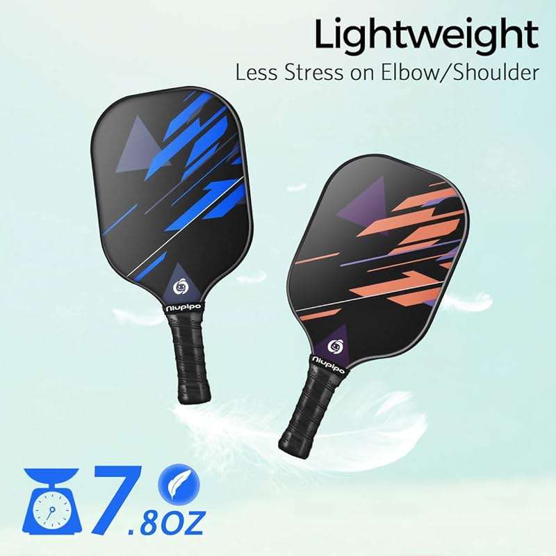 niupipo Pickleball Paddles Set of 2 or 4, USAPA Approved Fiberglass Pickleball Paddle Set with Balls and Bag, Polypropylene Honeycomb Core, Lightweight Pickleball Paddles for Beginners Men Women - Image 3