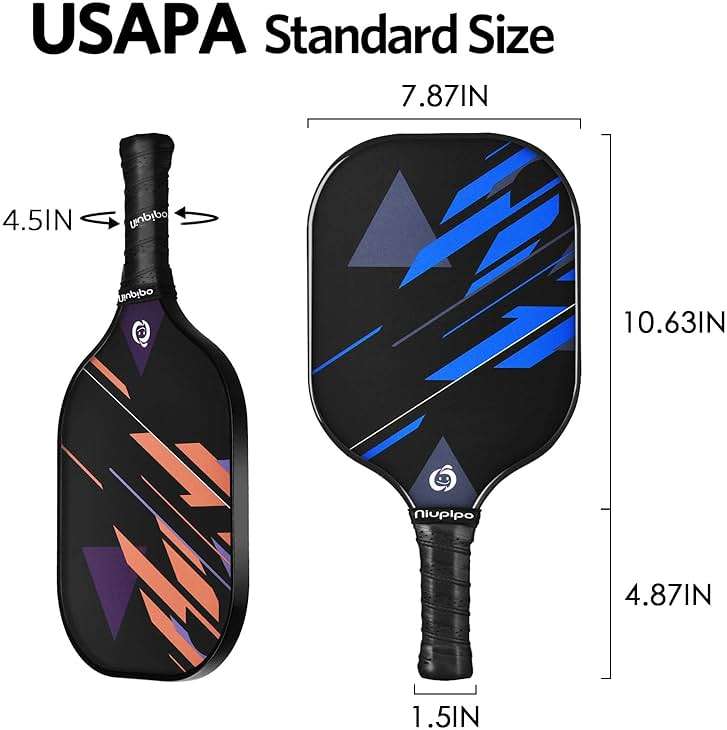 niupipo Pickleball Paddles Set of 2 or 4, USAPA Approved Fiberglass Pickleball Paddle Set with Balls and Bag, Polypropylene Honeycomb Core, Lightweight Pickleball Paddles for Beginners Men Women - Image 7