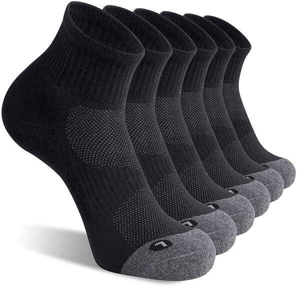 FITRELL 6 Pack Men's Athletic Ankle Socks Cushioned Sports Running Socks 7-9/9-12/12-15 - Image 1