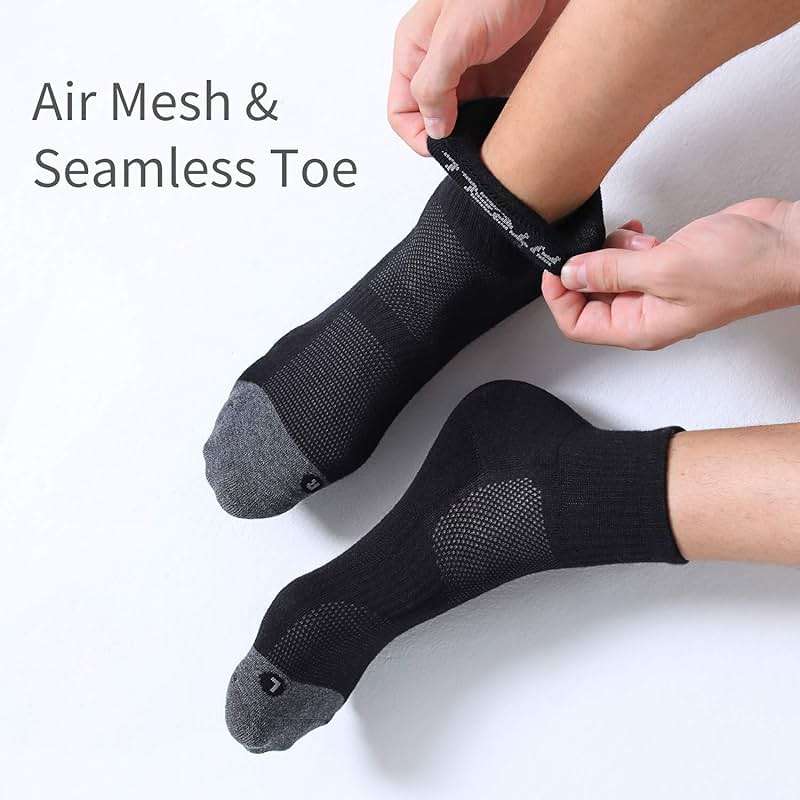 FITRELL 6 Pack Men's Athletic Ankle Socks Cushioned Sports Running Socks 7-9/9-12/12-15 - Image 4