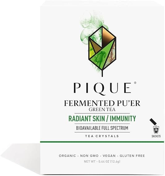Pique Organic Fermented Pu'er Green Tea Crystals - 28 Single Servings (1 Pack) - Product Image