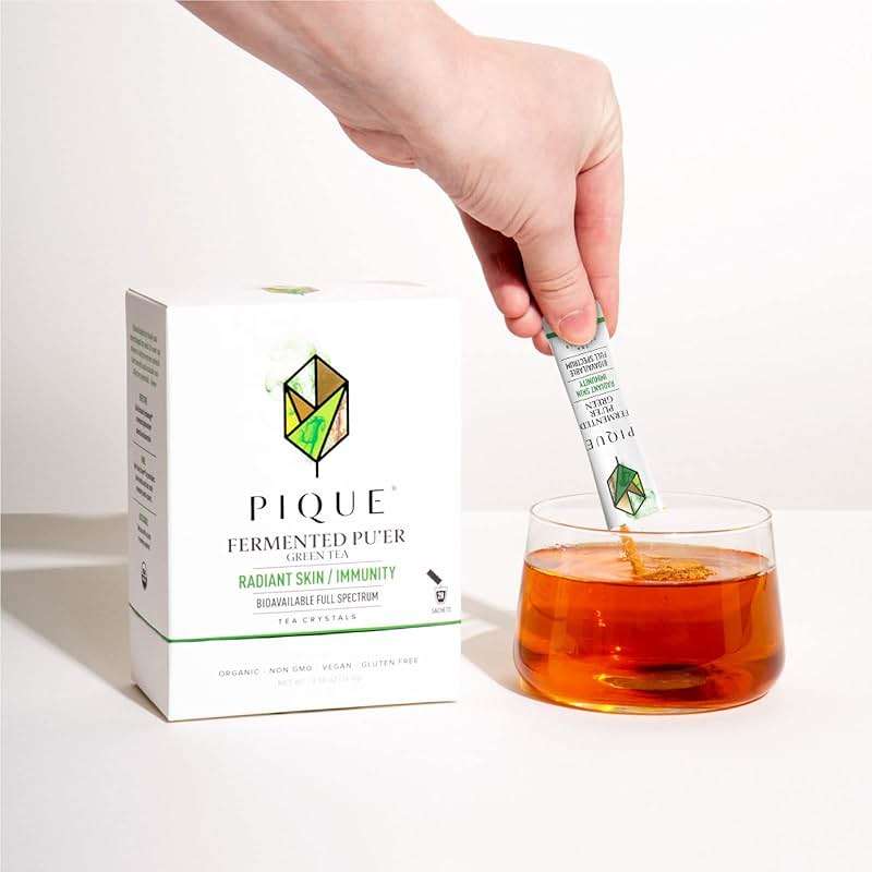 Pique Organic Fermented Pu'er Green Tea Crystals - 28 Single Servings (1 Pack) - Image 6