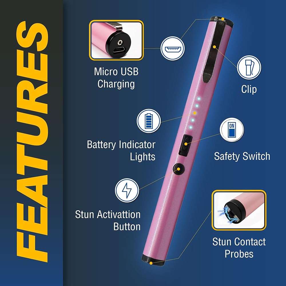 Streetwise Pain Pen 25,000,000 Volts Stun Gun for Self Protection - Tactical Stun Pen for Women and Men, USB Rechargeable, Battery Indicator, Durable Clip, Compact and Concealable for Protection - Image 6